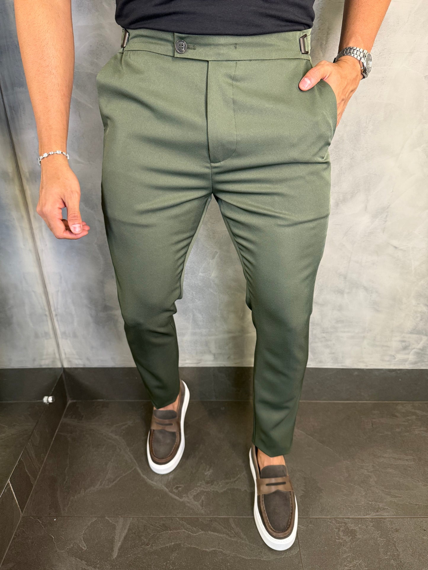 CALÇA ALFAIATARIA VIENA VERDE MILITAR