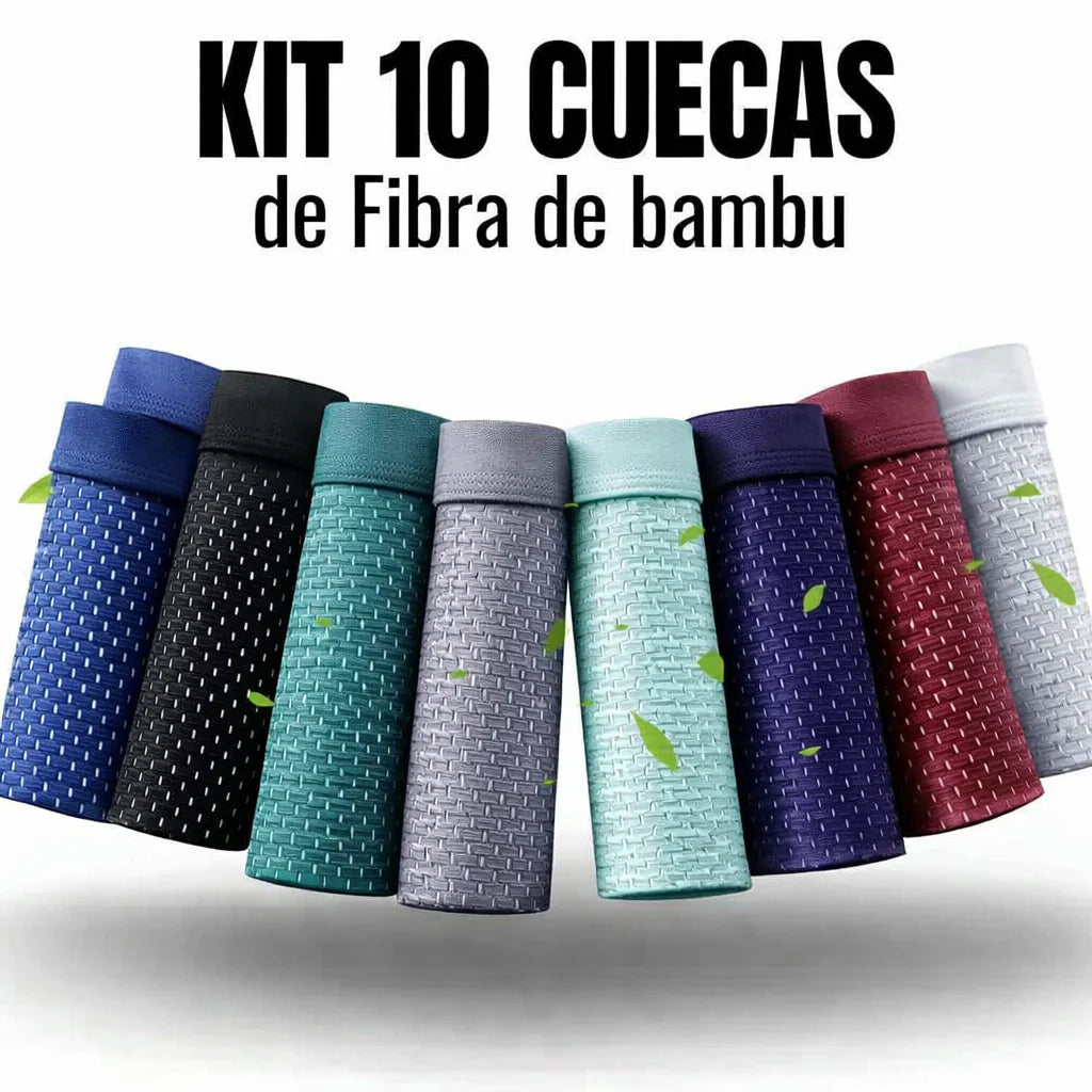 Kit 10 Cuecas de Fibra de Bambu - Ultra Conforto